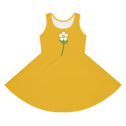 DYCHE Kids Sleeveless Dress – Yellow Flower
