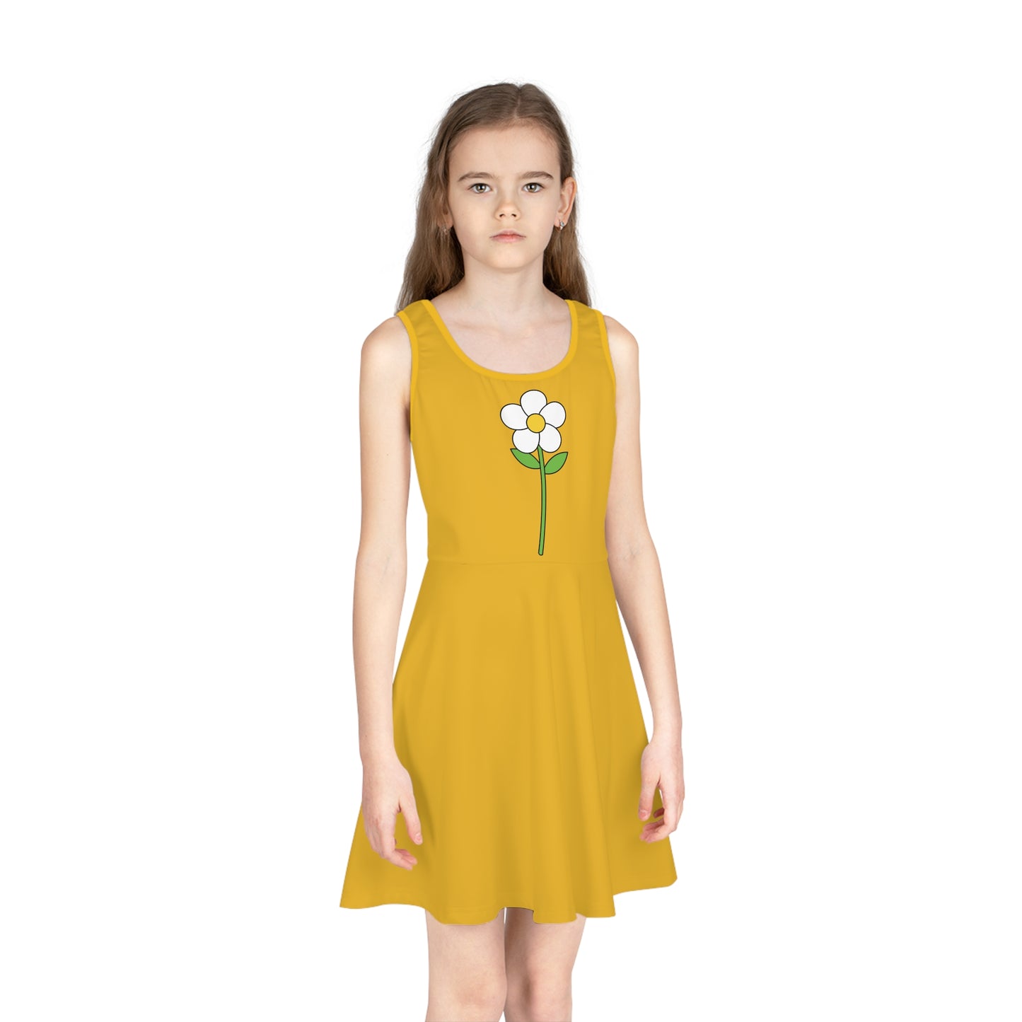 DYCHE Kids Sleeveless Dress – Yellow Flower